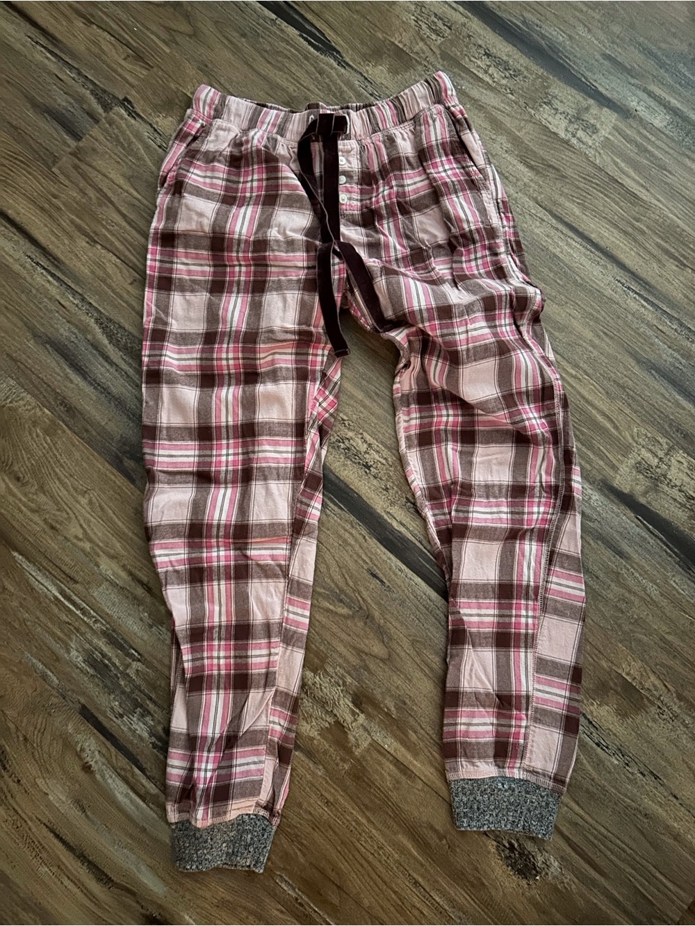 aerie Pink & Plaid Flannel Pants